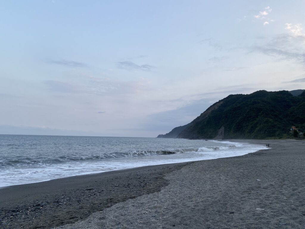 Black sand beach