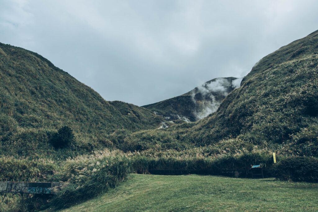 Sulfur spewing from Yangmingshan volcano