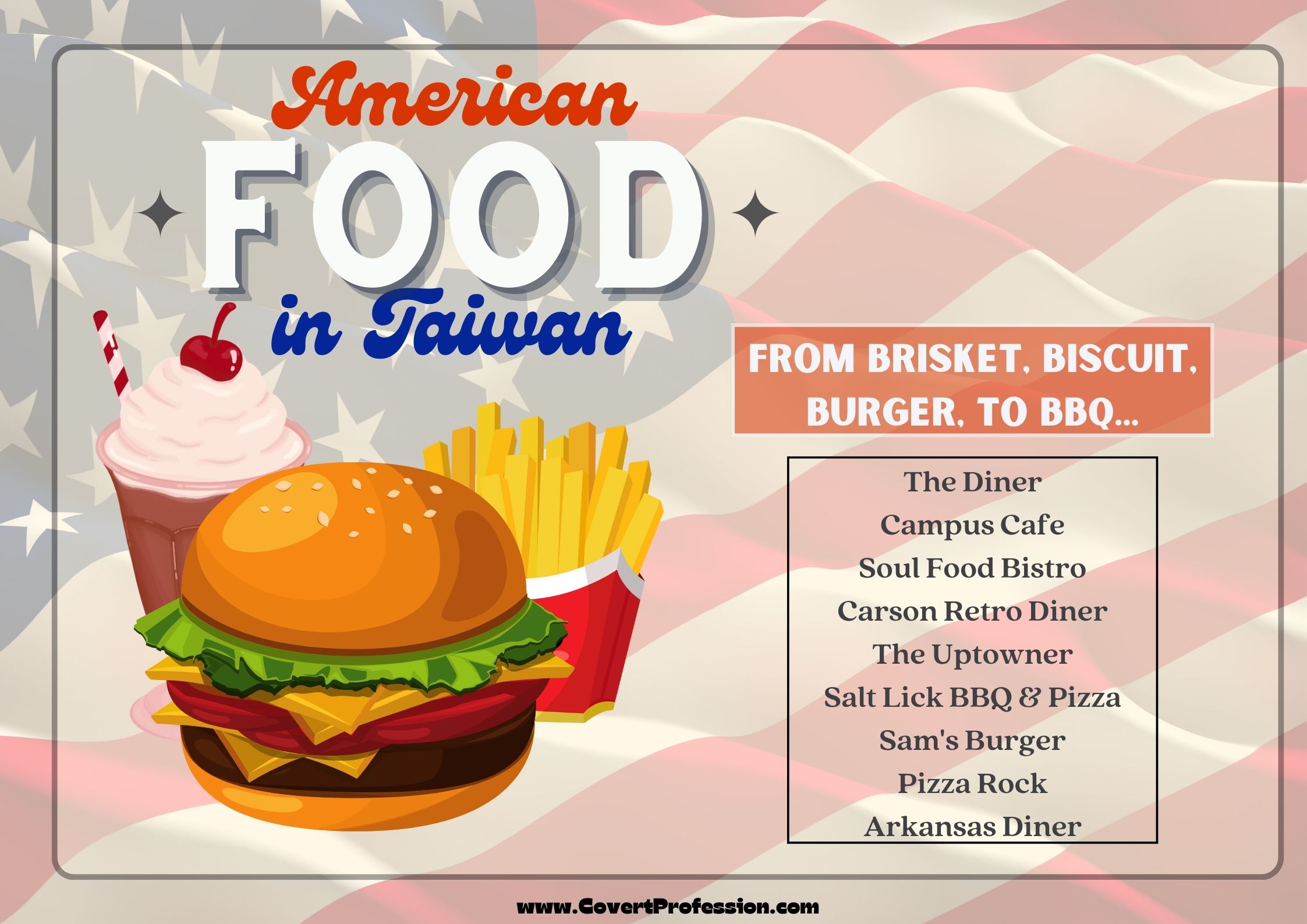 American food in Taiwan