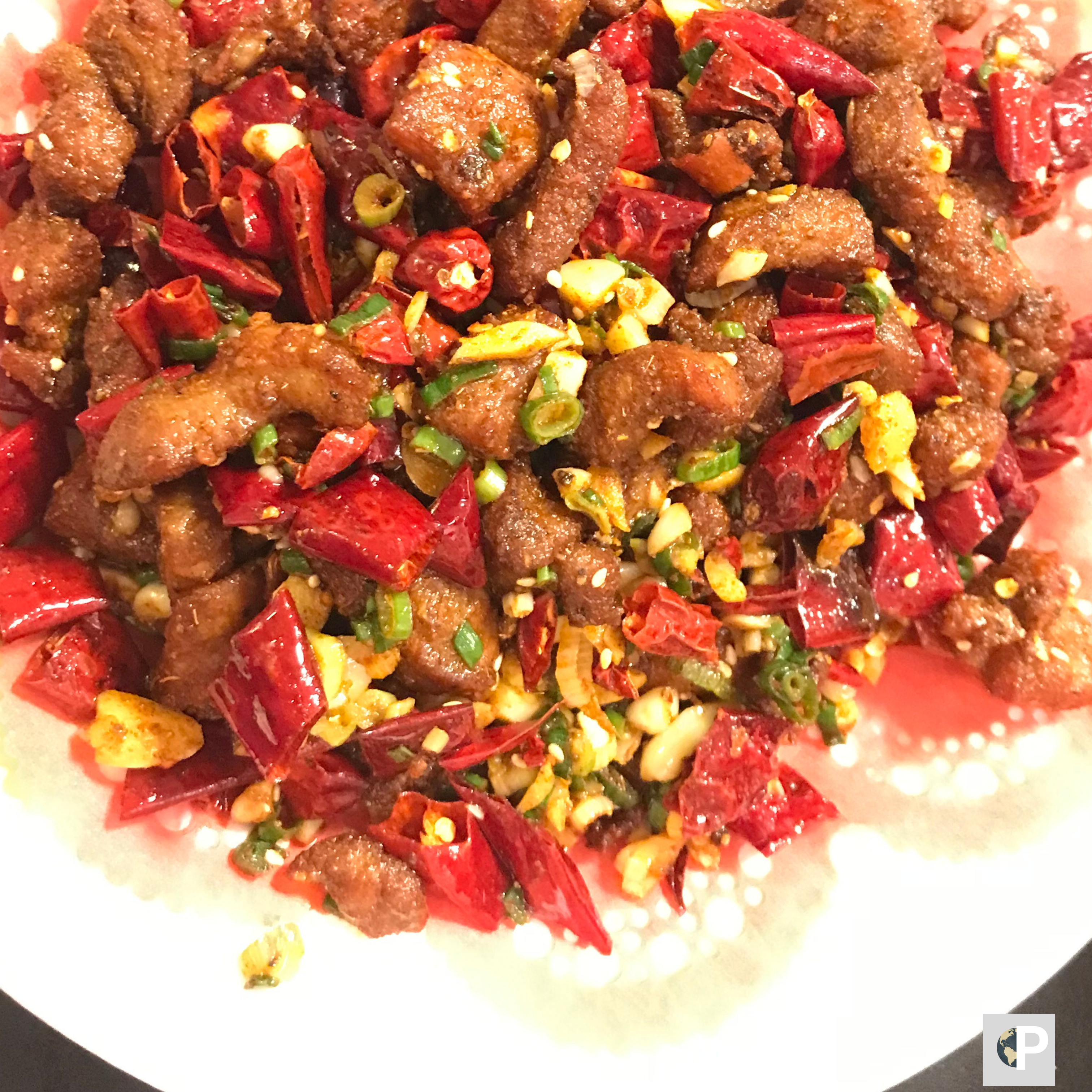 Cumin fried meat with aromatic spices at 川耗仔食府, one of the Chinese restaurants in Taoyuan