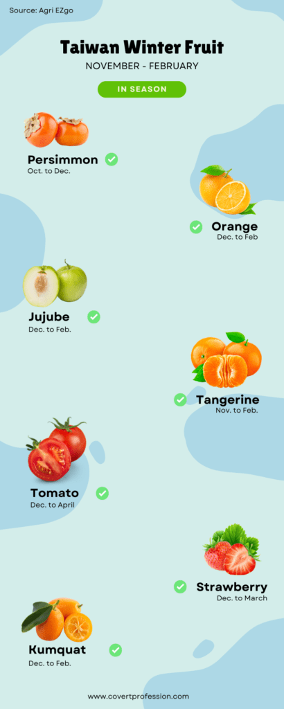 Winter fruit in Taiwan infographic