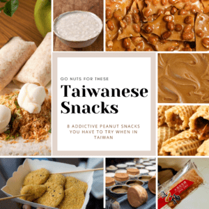 Collage of Taiwanese peanut snacks